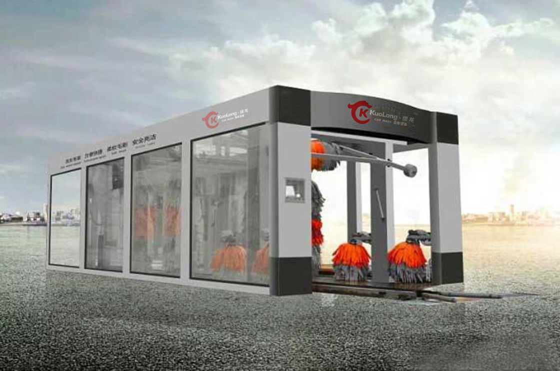 15 Bürsten Tunnel Waschmaschine mit 15 Bürsten Hot Dip Galvanized Stahlrahmen und Soft Touch Bürsten für lange Dauer Länge 40000mm